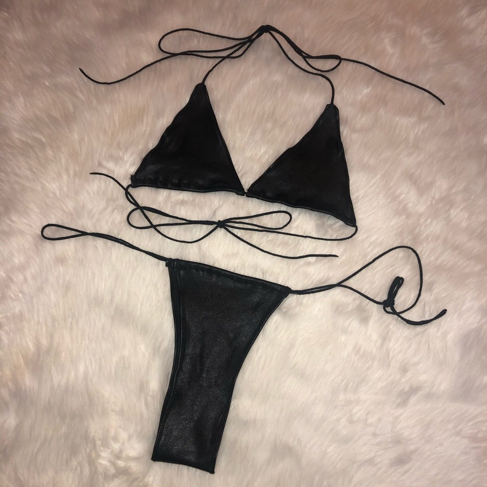 Black Pleather Kini